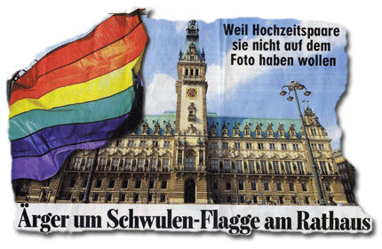 Weil Hochzeitspaare sie nicht auf dem Foto haben wollen: Ärger um Schwulen-Flagge am Rathaus