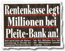 "Rentenkasse legte Millionen bei Pleite-Bank an!"