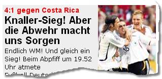 4:1 gegen Costa Rica