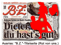 "B.Z."-Titelseite mit Fotos, die Dieter Bohlen und seine Freundin Carina nackt zeigen