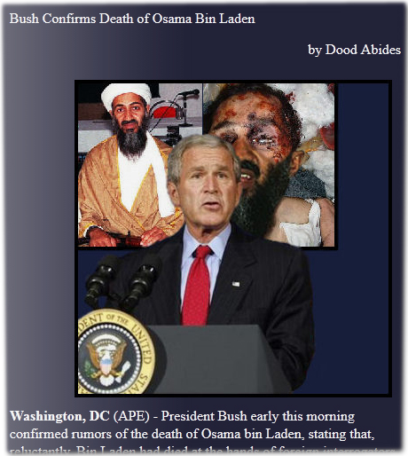 Bush Confirms Death of Osama Bin Laden 