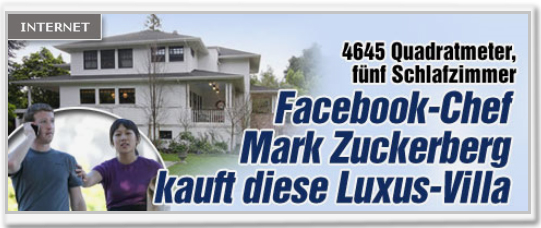 Facebookchef Mark Zuckerberg kauft diese Villa