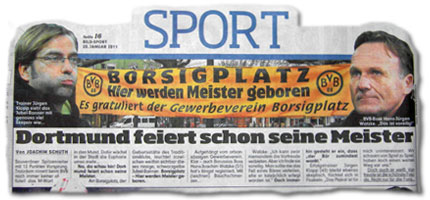 Die Fans jubeln: Dortmund feiert seine Meister schon