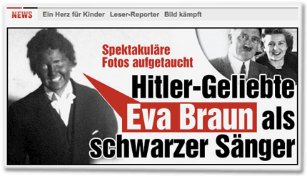 Spektakuläre Fotos aufgetaucht: Hitler-Geliebte Eva Braun als schwarzer Sänger