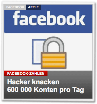 Facebook-Zahlen: Hacker knacken 600.000 Konten pro Tag