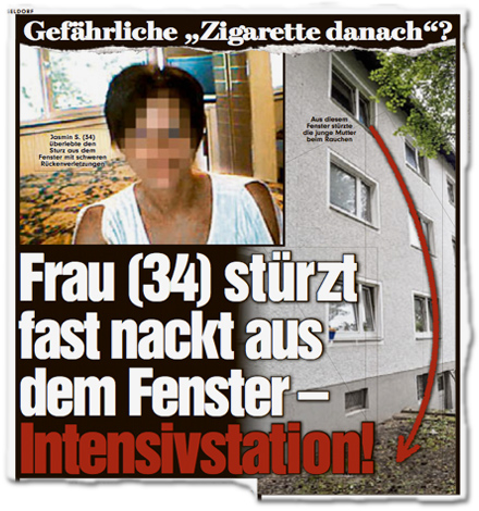 Gefährliche „Zigarette danach“? Frau (34) stürzt fast nackt aus dem Fenster — Intensivstation!