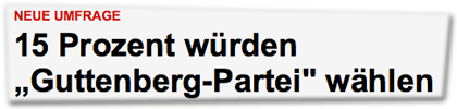 Neue Umfrage 15 Prozent würden "Guttenberg-Partei" wählen
