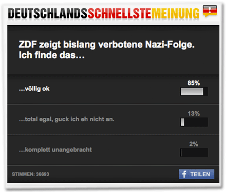 ZDF zeigt bislang verbotene Nazi-Folge. Ich finde das… völlig okay 85%