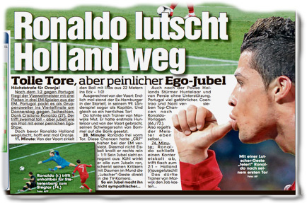 Ronaldo lutscht Holland weg — Tolle Tore, aber peinlicher Ego-Jubel