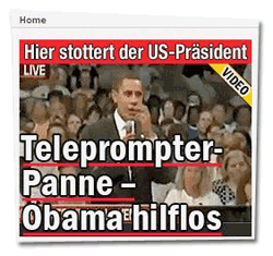 Hier stottert der US-Präsident: Teleprompter-Panne - Obama hilflos