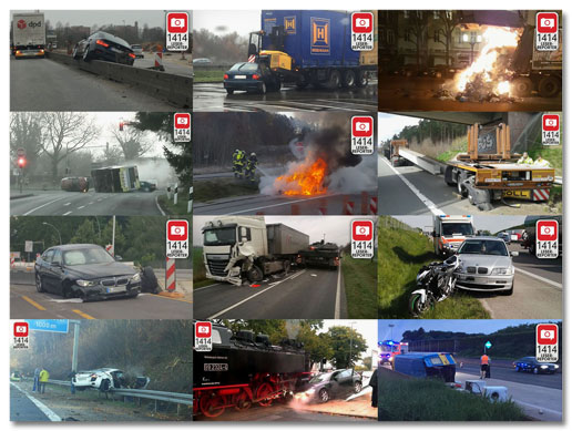 Collage mit Screenshots von Bild.de-Artikeln, die auf Leserreporter-Aufnahmen von Unfällen beruhen