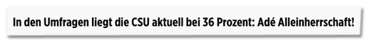 Screenshot Bild.de - In den Umfragen liegt die CSU aktuell bei 36 Prozent: Adé Alleinherrschaft!