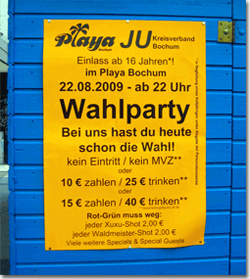 Plakat der Jungen Union Bochum