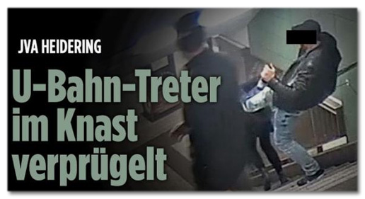 Screenshot Bild.de - JVA Heidering - U-Bahn-Treter im Knast verprügelt