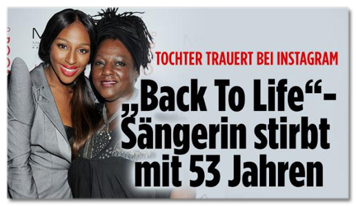 Screenshot Bild.de - Tochter trauert bei Instagram - Back to Life-Sängerin stirbt mit 53 Jahren