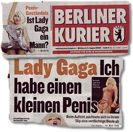 visie Dierentuin samen Lady Gagas kleiner Penis kommt ganz groß raus — BILDblog