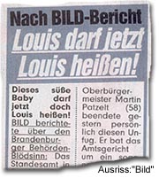 "Nach BILD-Bericht: Louis darf jetzt Louis heißen!"