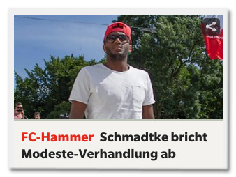 Ausriss express.de - FC-Hammer - Schmadtke bricht Modeste-Verhandlung ab