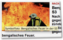 Symbolfoto: Bengalisches Feuer in S3.
