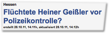 Flüchtete Heiner Geißler vor Polizeikontrolle?