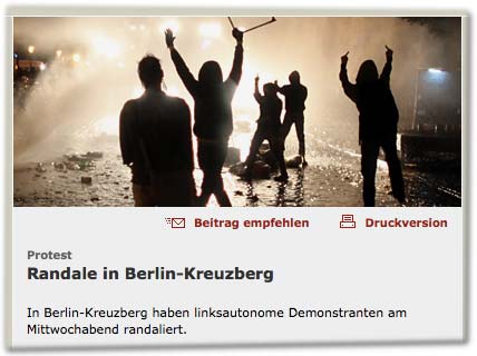 Protest: Randale in Berlin-Kreuzberg. In Berlin-Kreuzberg haben linksautonome Demonstranten am Mittwochabend randaliert. 