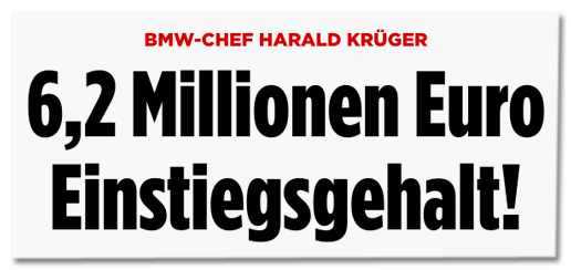 Screenshot Bild.de - BMW-Chef Harald Krüger - 6,2 Millionen Euro Einstiegsgehalt!