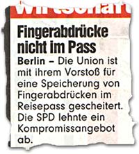 "Fingerabdrücke nicht im Pass"
