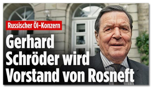 Ausriss Bild.de - Russischer Öl-Konzern - Gerhard Schröder wird Vorstand von Rosneft