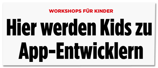Screenshot Bild.de - Workshops für Kinder - Hier werden Kids zu App-Entwicklern