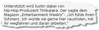 Unterstützt wird Justin dabei von Hip-Hop-Produzent Timbalake.