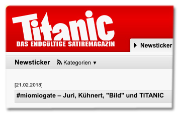 Screenshot Titanic-Website - miomiogate – Juri, Kühnert, Bild und TITANIC