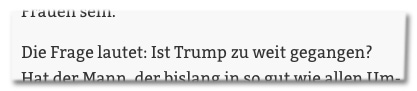 Screenshot Stuttgarter Nachrichten - Die Frage lautet: Ist Trump zu weit gegangen?