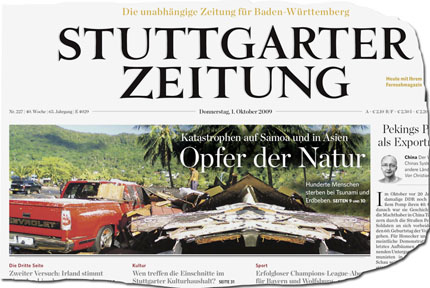 Stuttgarter Zeitung Titelblatt 430