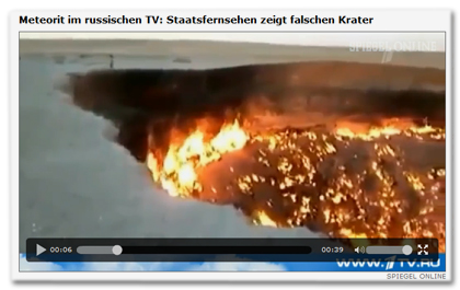 Meteorit im russischen TV: Staatsfernsehen zeigt falschen Krater