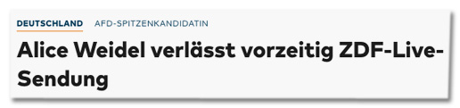 Screenshot Welt.de - AfD-Spitzenkandidatin - Alice Weidel verlässt vorzeitig ZDF-Live-Sendung