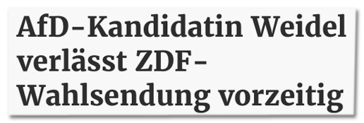 Screenshot saarbruecker-zeitung.de - AfD-Kandidatin Weidel verlässt ZDF-Wahlsendung vorzeitig