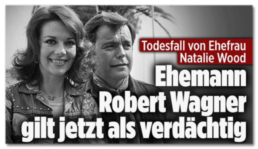 Screenshot Bild.de - Todesfall von Ehefrau Natalie Wood - Ehemann Robert Wagner gilt jetzt als verdächtig